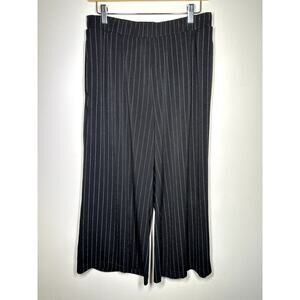 Banana Republic Wide Leg Pinstripe Black Pants, M